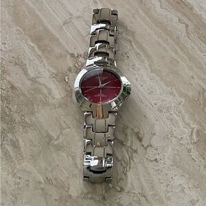 NEW Mondu Men’s Adjustable Watch, Stainless Steel Red Dial Water Resistant